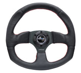 NRG Reinforced Steering Wheel (320mm Horizontal / 330mm Vertical) Leather w/Red Stitching NRG Steering Wheels  AXOPROS