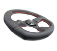 NRG Reinforced Steering Wheel (320mm Horizontal / 330mm Vertical) Leather w/Red Stitching NRG Steering Wheels  AXOPROS