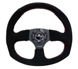 NRG Reinforced Steering Wheel (320mm Horizontal / 330mm Vertical) Suede w/Red Stitch NRG Steering Wheels  AXOPROS