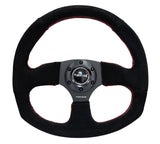 NRG Reinforced Steering Wheel (320mm Horizontal / 330mm Vertical) Suede w/Red Stitch NRG Steering Wheels  AXOPROS