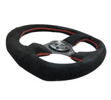 NRG Reinforced Steering Wheel (320mm Horizontal / 330mm Vertical) Suede w/Red Stitch NRG Steering Wheels  AXOPROS