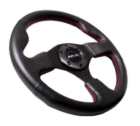 NRG Reinforced Steering Wheel (320mm) Leather w/Red Stitch NRG Steering Wheels  AXOPROS