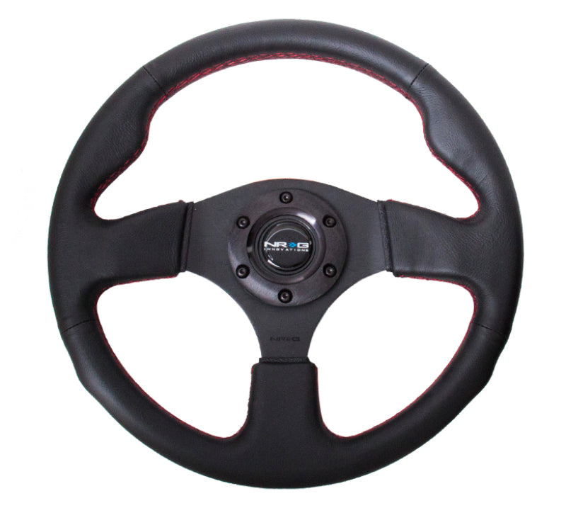 NRG Reinforced Steering Wheel (320mm) Leather w/Red Stitch NRG Steering Wheels  AXOPROS