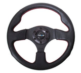 NRG Reinforced Steering Wheel (320mm) Leather w/Red Stitch NRG Steering Wheels  AXOPROS