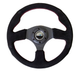 NRG Reinforced Steering Wheel (320mm) Suede w/Red Stitch NRG Steering Wheels  AXOPROS
