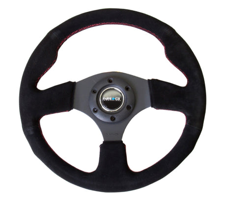 NRG Reinforced Steering Wheel (320mm) Suede w/Red Stitch NRG Steering Wheels  AXOPROS