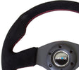 NRG Reinforced Steering Wheel (320mm) Suede w/Red Stitch NRG Steering Wheels  AXOPROS