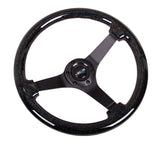 NRG Reinforced Steering Wheel (350mm / 3in Deep) Classic Blk Sparkle Wood Grain w/Blk 3-Spoke Center NRG Steering Wheels  AXOPROS