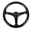 NRG Reinforced Steering Wheel (350mm / 3in Deep) Classic Blk Sparkle Wood Grain w/Blk 3-Spoke Center NRG Steering Wheels  AXOPROS