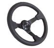 NRG Reinforced Steering Wheel (350mm / 3in. Deep) Bk Leather w/Bk BBall Stitch (Odi Bakchis Edition) NRG Steering Wheels  AXOPROS