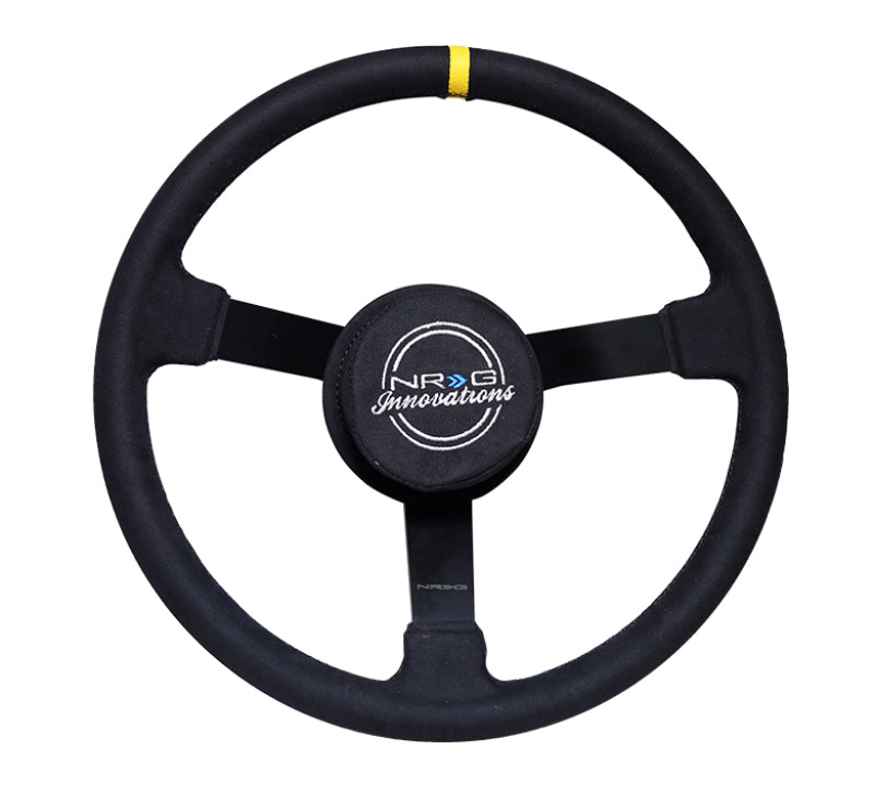 NRG Reinforced Steering Wheel (380mm) Nascar/ Alcantara 3 Spoke w/ NRG Logo/ Removable Crushed Pad NRG Steering Wheels  AXOPROS
