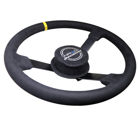NRG Reinforced Steering Wheel (380mm) Nascar/ Alcantara 3 Spoke w/ NRG Logo/ Removable Crushed Pad NRG Steering Wheels  AXOPROS
