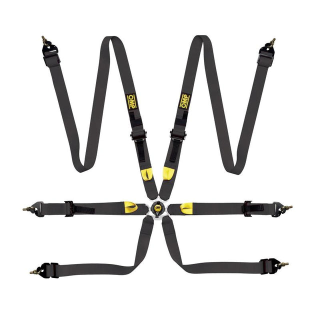 OMP Safety Harness First 2In Black (Fia 8853-2016) Pull Up - Steel Adj OMP Seat Belts & Harnesses  AXOPROS