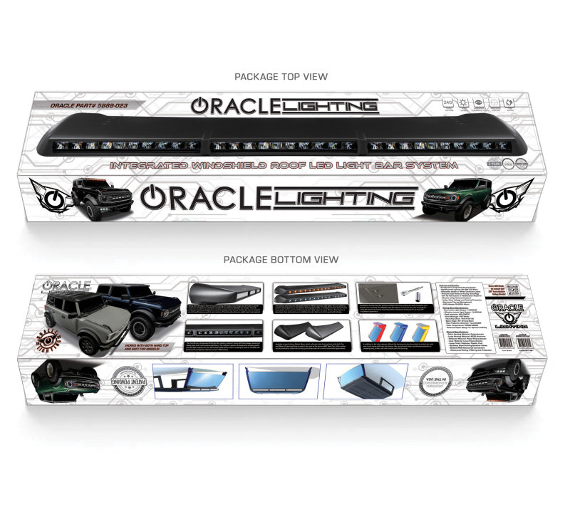 Oracle 2021+ Ford Bronco Integrated Windshield Roof LED Light Bar System SEE WARRANTY ORACLE Lighting Light Bars & Cubes  AXOPROS