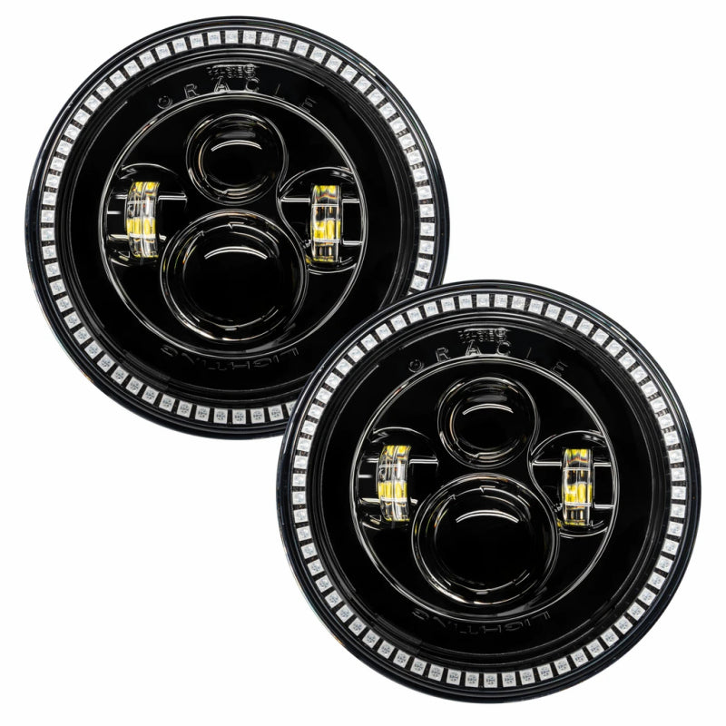 Oracle 7in High Powered LED Headlights - Black Bezel - ColorSHIFT - BC1 SEE WARRANTY ORACLE Lighting Headlights  AXOPROS