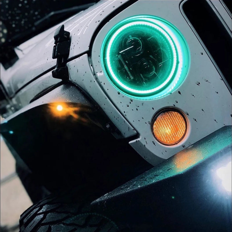 Oracle 7in High Powered LED Headlights - Black Bezel - ColorSHIFT - BC1 SEE WARRANTY ORACLE Lighting Headlights  AXOPROS