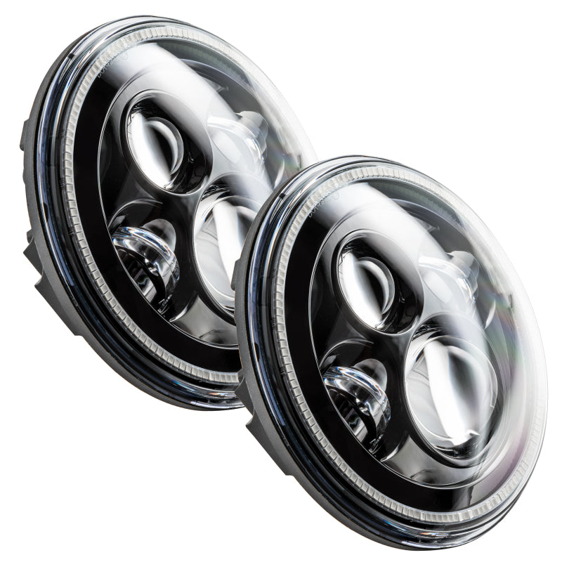 Oracle 7in High Powered LED Headlights - Black Bezel - White ORACLE Lighting Headlights  AXOPROS