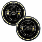 Oracle 7in High Powered LED Headlights - Black Bezel - White ORACLE Lighting Headlights  AXOPROS