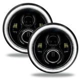 Oracle 7in High Powered LED Headlights - Black Bezel - White ORACLE Lighting Headlights  AXOPROS
