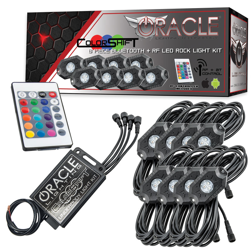 Oracle Bluetooth + RF Underbody Rock Light Kit - 8 PCS - ColorSHIFT ORACLE Lighting Light Bars & Cubes  AXOPROS