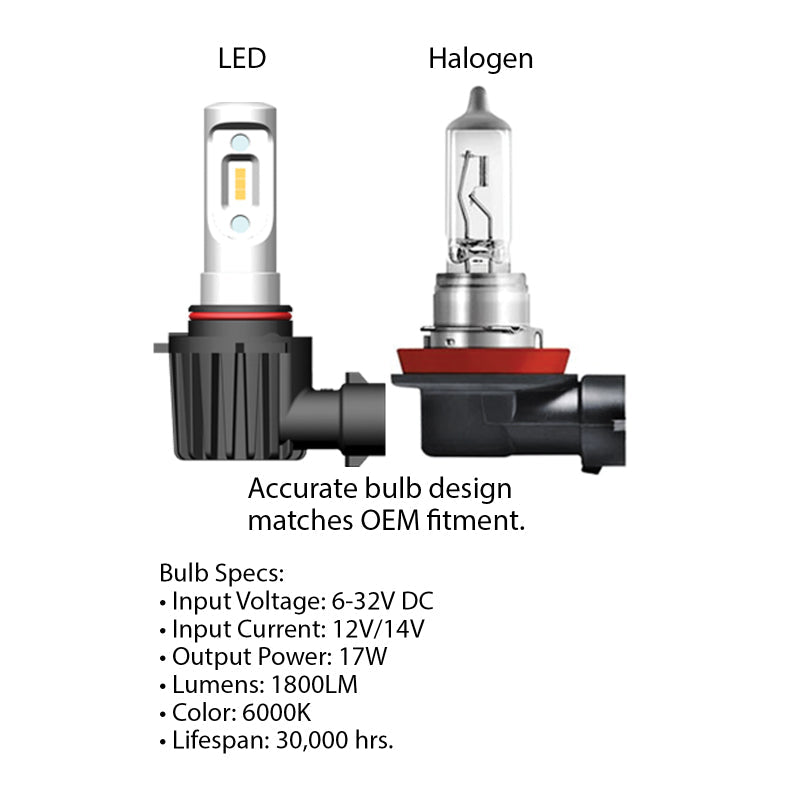 Oracle H11 - VSeries LED Headlight Bulb Conversion Kit - 6000K SEE WARRANTY ORACLE Lighting Bulbs  AXOPROS