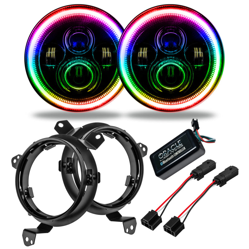 Oracle Jeep Wrangler JL/Gladiator JT 7in. High Powered LED Headlights (Pair) - Dynamic ORACLE Lighting Headlights  AXOPROS