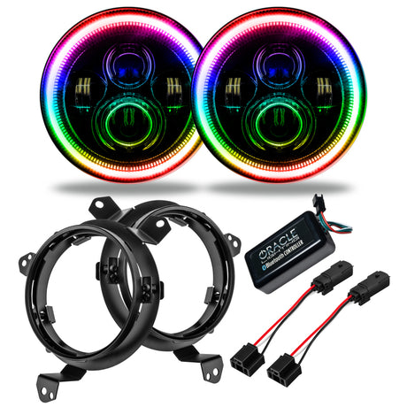 Oracle Jeep Wrangler JL/Gladiator JT 7in. High Powered LED Headlights (Pair) - Dynamic ORACLE Lighting Headlights  AXOPROS