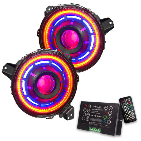 Oracle Oculus Bi-LED Projector Headlights for Jeep JL/Gladiator JT - ColorSHIFT 2 SEE WARRANTY ORACLE Lighting Headlights  AXOPROS