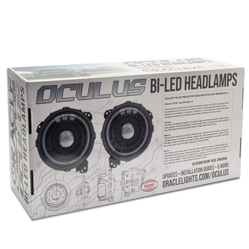 Oracle Oculus Bi-LED Projector Headlights for Jeep JL/Gladiator JT - Matte Blk - 5500K ORACLE Lighting Headlights  AXOPROS