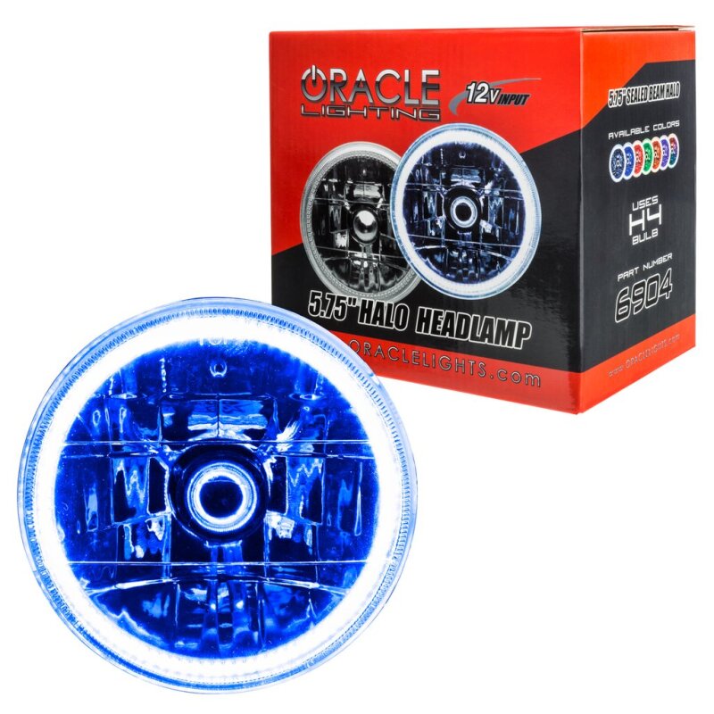 Oracle Pre-Installed Lights 5.75 IN. Sealed Beam - Blue Halo ORACLE Lighting Headlights  AXOPROS