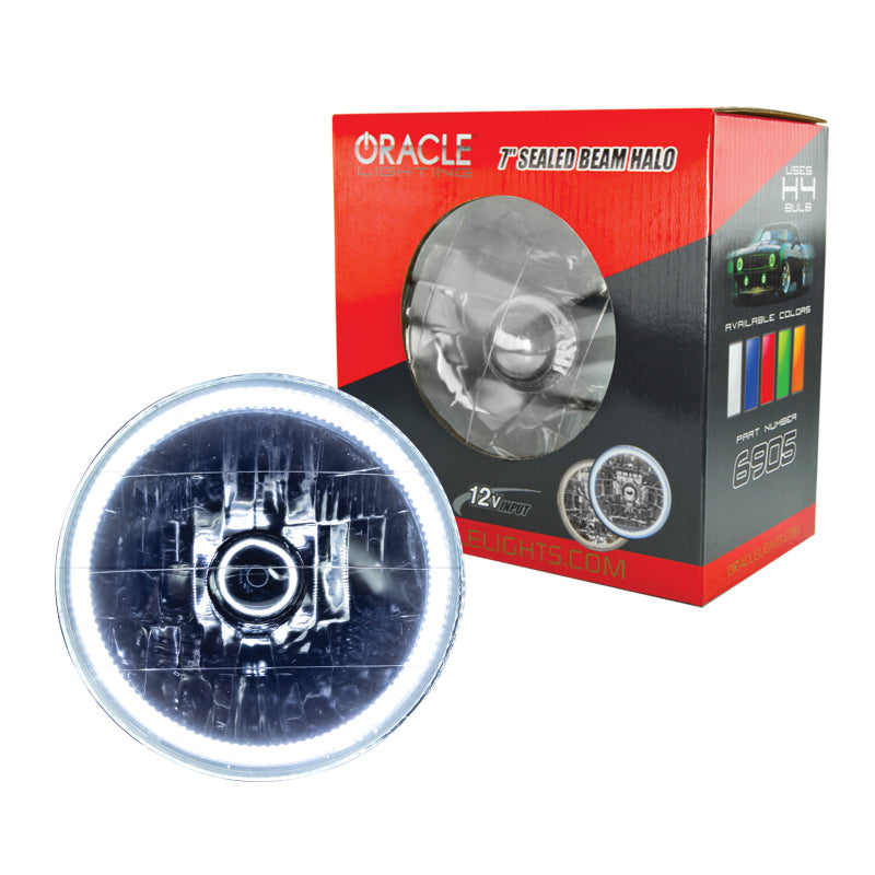 Oracle Pre-Installed Lights 7 IN. Sealed Beam - White Halo ORACLE Lighting Headlights  AXOPROS