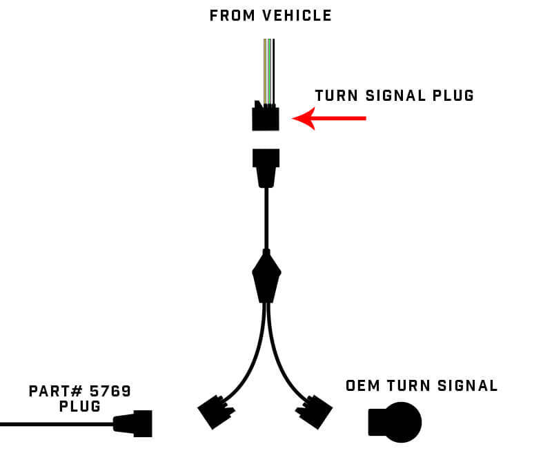 Oracle Wrangler JK Switchback Turn Signal Y Splitter Adapter (Single) ORACLE Lighting Light Accessories and Wiring  AXOPROS