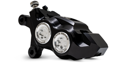 Performance Machine 08-23 FL,18-24 M8 Softail,06-17 VRod 137x4B Rce Series Monobloc Caliper Left BLK Performance Machine Brake Calipers - Perf  AXOPROS