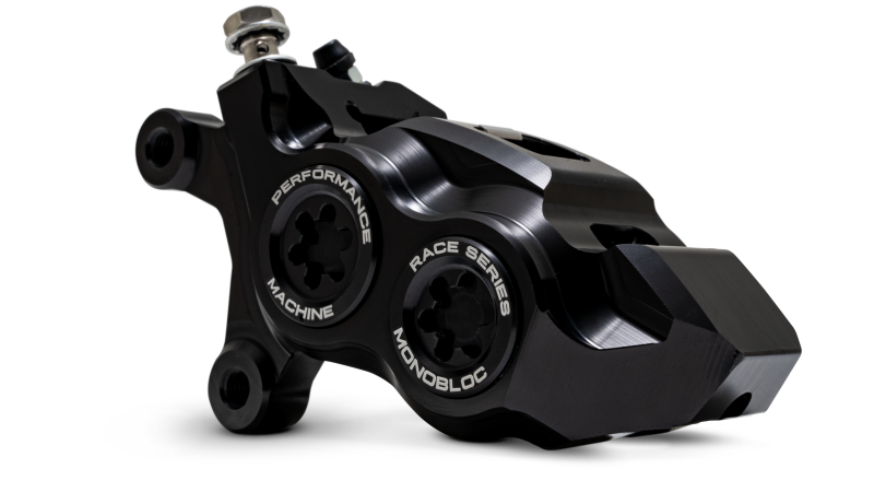 Performance Machine 08-23 FL,18-24 M8 Softail,06-17 VRod 137x4B Rce Series Monobloc Caliper Left BLK Performance Machine Brake Calipers - Perf  AXOPROS