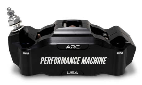 Performance Machine 125 x4 Race Series Radial Mount Caliper with ARC - Left - Black Ano Performance Machine Brake Calipers - Perf  AXOPROS