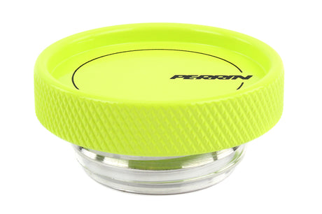 PERRIN 02-25 Subaru Impreza/WRX/STI & 13-25 Crosstrek/BRZ/FR-S/GR86/GR86 Oil Fill Cap - Neon Yellow Perrin Performance Oil Caps  AXOPROS