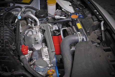 PERRIN 02-25 Subaru WRX / 04-21 STI / 13-25 BRZ/GR86/FRS/86 Coolant Overflow Tank - Red Perrin Performance Coolant Reservoirs  AXOPROS