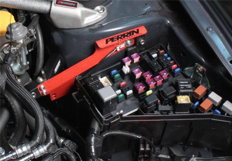 PERRIN 08-14 Subaru WRX / 08-12 Impreza Master Cylinder Bracket - Red Perrin Performance Hardware - Singles  AXOPROS