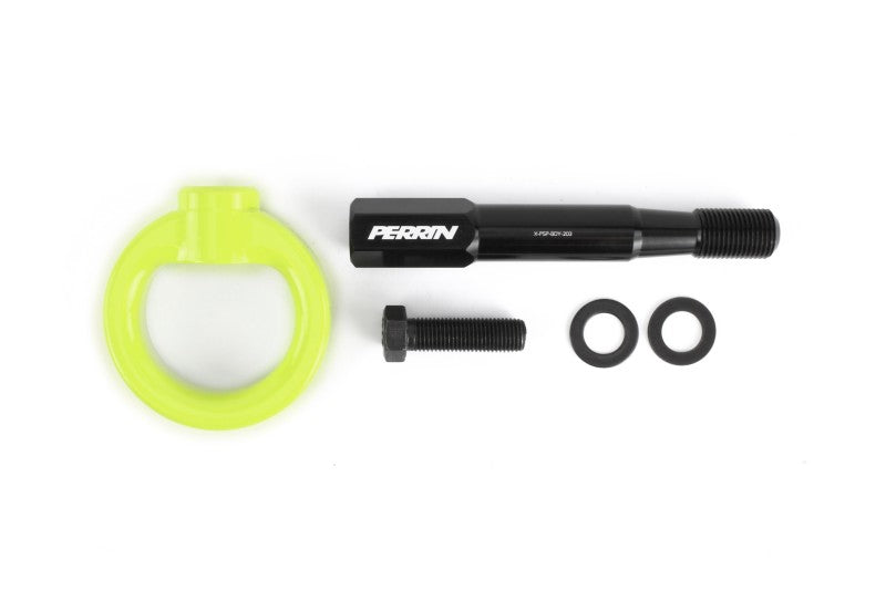 PERRIN 15-17 Subaru WRX & STI / 13-17 Crosstrek / 12-16 Impreza Tow Hook Kit (Front) - Neon Yellow Perrin Performance Tow Hooks  AXOPROS