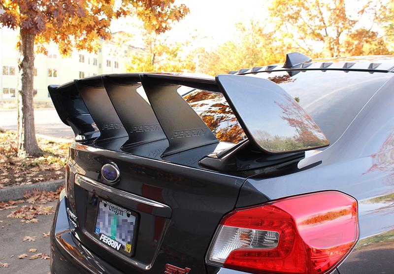 PERRIN 15-21 Subaru STI Wing Stabilizer - Black Perrin Performance Spoilers  AXOPROS