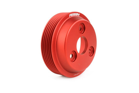PERRIN 15-21 Subaru WRX / 18-20 Crosstrek / 14-18 FXT Lightweight Water Pump Pulley - Red Perrin Performance Pulleys - Crank, Underdrive  AXOPROS