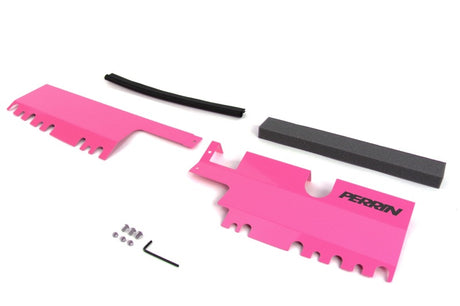 PERRIN 15-21 Subaru WRX/STI Radiator Shroud (With OEM Intake Scoop) - Hyper Pink Perrin Performance Radiator Shrouds  AXOPROS