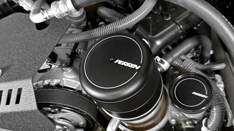 Perrin 2015+ Subaru WRX/STI Oil Filter Cover - Black Perrin Performance Oil Filters  AXOPROS
