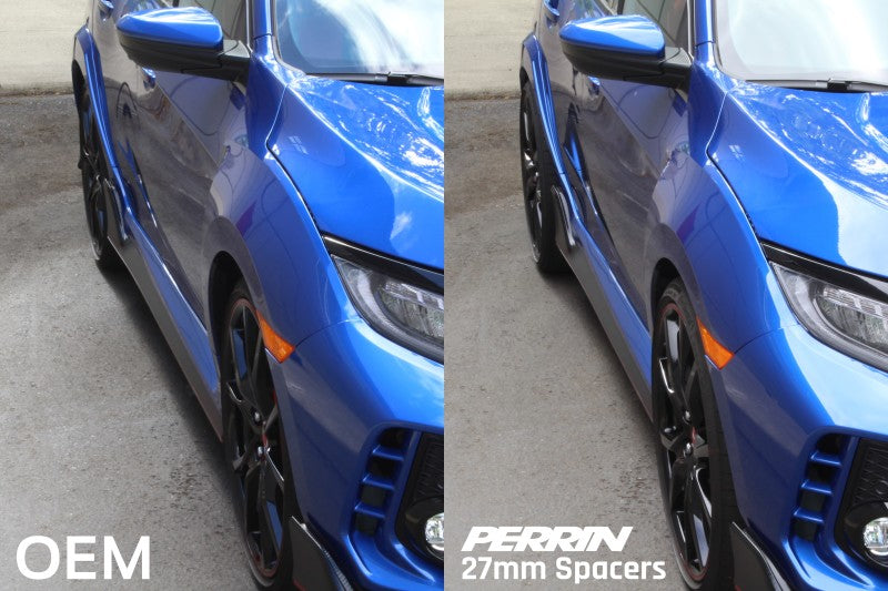 Perrin 17-18 Honda Civic Type R 64.1mm Hub 5x120 27mm Wheel Spacers (One Pair) Perrin Performance Wheel Spacers & Adapters  AXOPROS