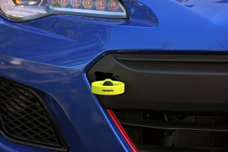 PERRIN 18-21 Subaru WRX & STI / 13-25 BRZ / 17-20 Toyota 86 Tow Hook Kit (Front) - Neon Yellow Perrin Performance Tow Hooks  AXOPROS