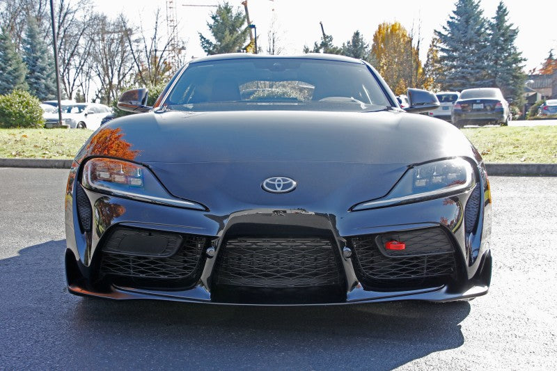 Perrin 2020 Toyota Supra Tow Hook Kit (Front) - Red Perrin Performance Tow Hooks  AXOPROS