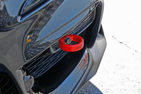 Perrin 2020 Toyota Supra Tow Hook Kit (Front) - Red Perrin Performance Tow Hooks  AXOPROS