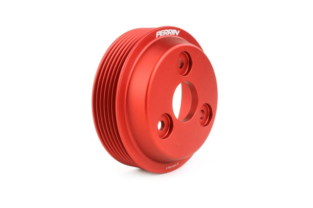 PERRIN 22-25 Subaru WRX / 21-25 Crosstrek / 20-25 LGT/OBXT/FXT Lightweight Water Pump Pulley - Red Perrin Performance Pulleys - Crank, Underdrive  AXOPROS