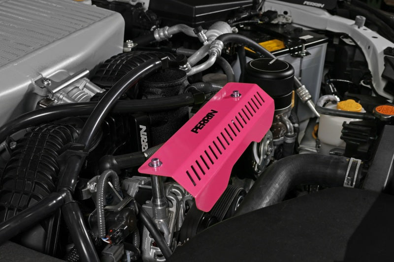 PERRIN 22-25 Subaru WRX Pulley Cover - Hyper Pink (SHORT - For Use w/PERRIN AOS) Perrin Performance Engine Covers  AXOPROS