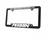 PERRIN License Plate Frame - Black w/White Lettering Perrin Performance License Frame  AXOPROS